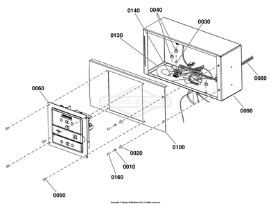 Control Panel Group Diagram and Parts List for 076148-01  Briggs and Stratton Generator